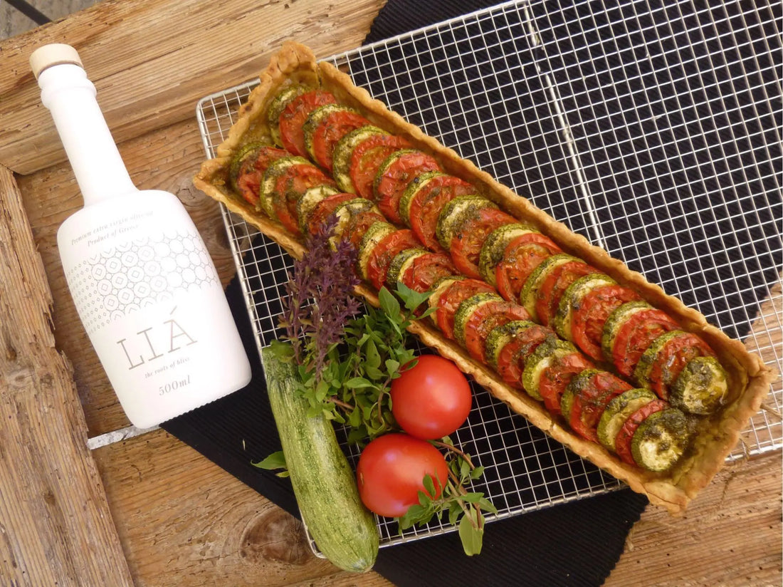 LÍA's Courgette and Pesto Tart with Goat’s Cheese