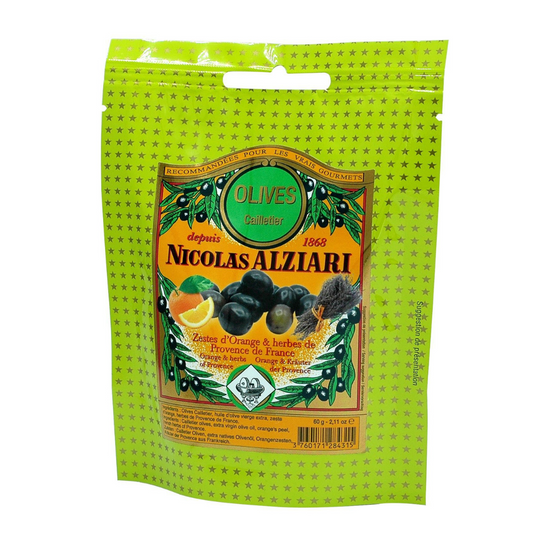 Alziari Cailletier Olives with Orange Zest and Herbs de Provence